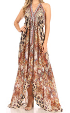Sakkas Lizi Halter High-Low Maxi Dress