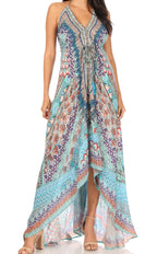 Sakkas Lizi Halter High-Low Maxi Dress
