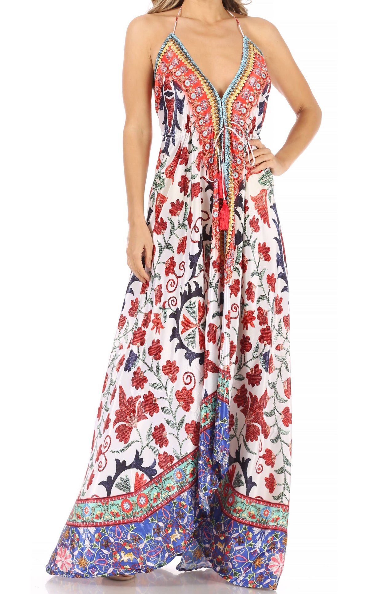 Sakkas Lizi Halter High-Low Maxi Dress