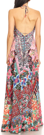 Sakkas Lizi Womens Maxi High-low Halter Handkerchief Long Dress Beach Party