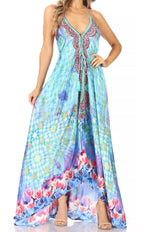 Sakkas Lizi Halter High-Low Maxi Dress