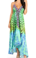 Sakkas Lizi Halter High-Low Maxi Dress