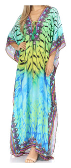 Sakkas Georgettina Rhinestone Caftan Dress