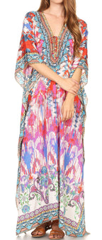 Sakkas Georgettina Rhinestone Caftan Dress