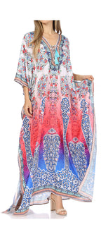Sakkas Georgettina Rhinestone Caftan Dress