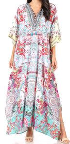 Sakkas Georgettina Rhinestone Caftan Dress