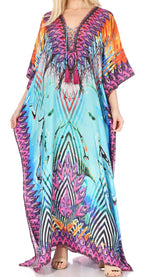 Sakkas Georgettina Rhinestone Caftan Dress