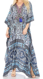 Sakkas Georgettina Rhinestone Caftan Dress