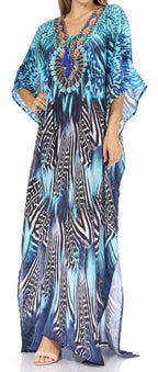 Sakkas Georgettina Rhinestone Caftan Dress