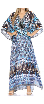Sakkas Georgettina Rhinestone Caftan Dress