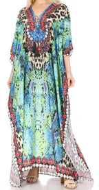 Sakkas Georgettina Rhinestone Caftan Dress