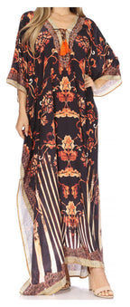 Sakkas Georgettina Rhinestone Caftan Dress
