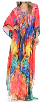 Sakkas Georgettina Rhinestone Caftan Dress