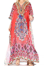 Sakkas Georgettina Rhinestone Caftan Dress