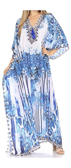 Sakkas Georgettina Rhinestone Caftan Dress