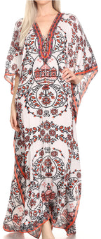 Sakkas Georgettina Rhinestone Caftan Dress