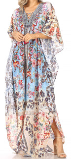 Sakkas Georgettina Rhinestone Caftan Dress