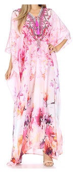 Sakkas Georgettina Rhinestone Caftan Dress