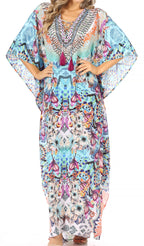 Sakkas Georgettina Rhinestone Caftan Dress