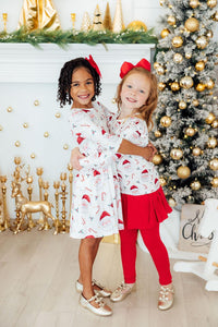 Mistletoe Magic 3/4 Sleeve Pocket Twirl Dress