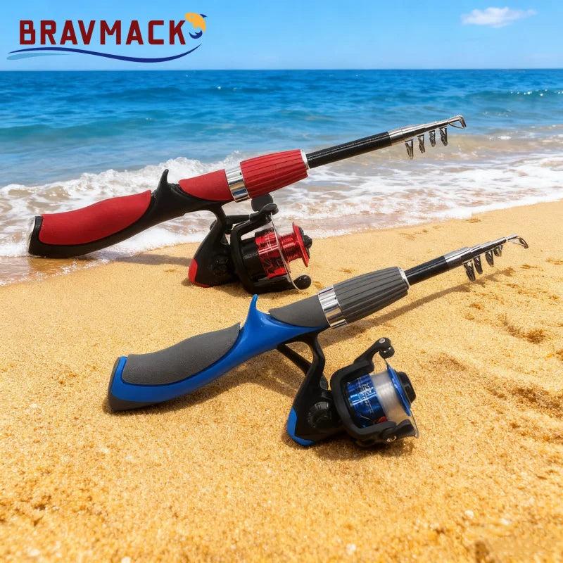 Kids Fishing Pole Set Fishing Rod For Children Child Telescopic Fishing Rods With Spinning Reel Baits Hook Saltwater Freshwater