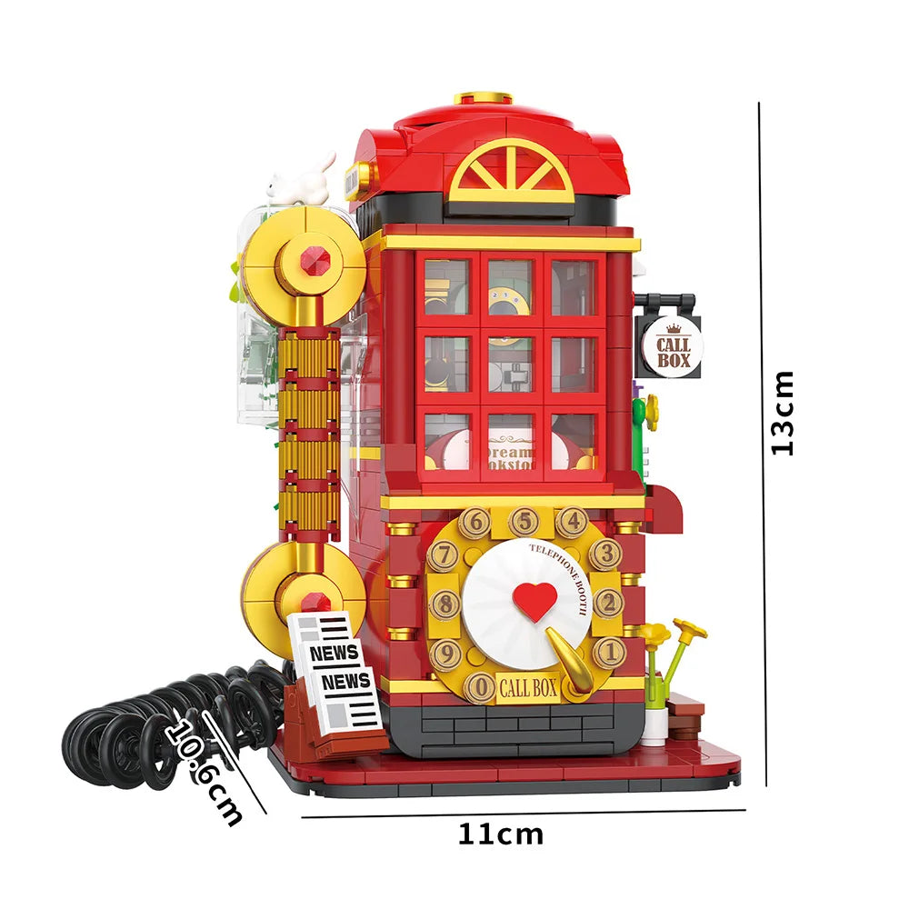 DIY Mini Retro Arcade Machine Blocks, Stress-Relief Nostalgia, Restore Arcade Game Hall Street Scene, Creative Model Gift