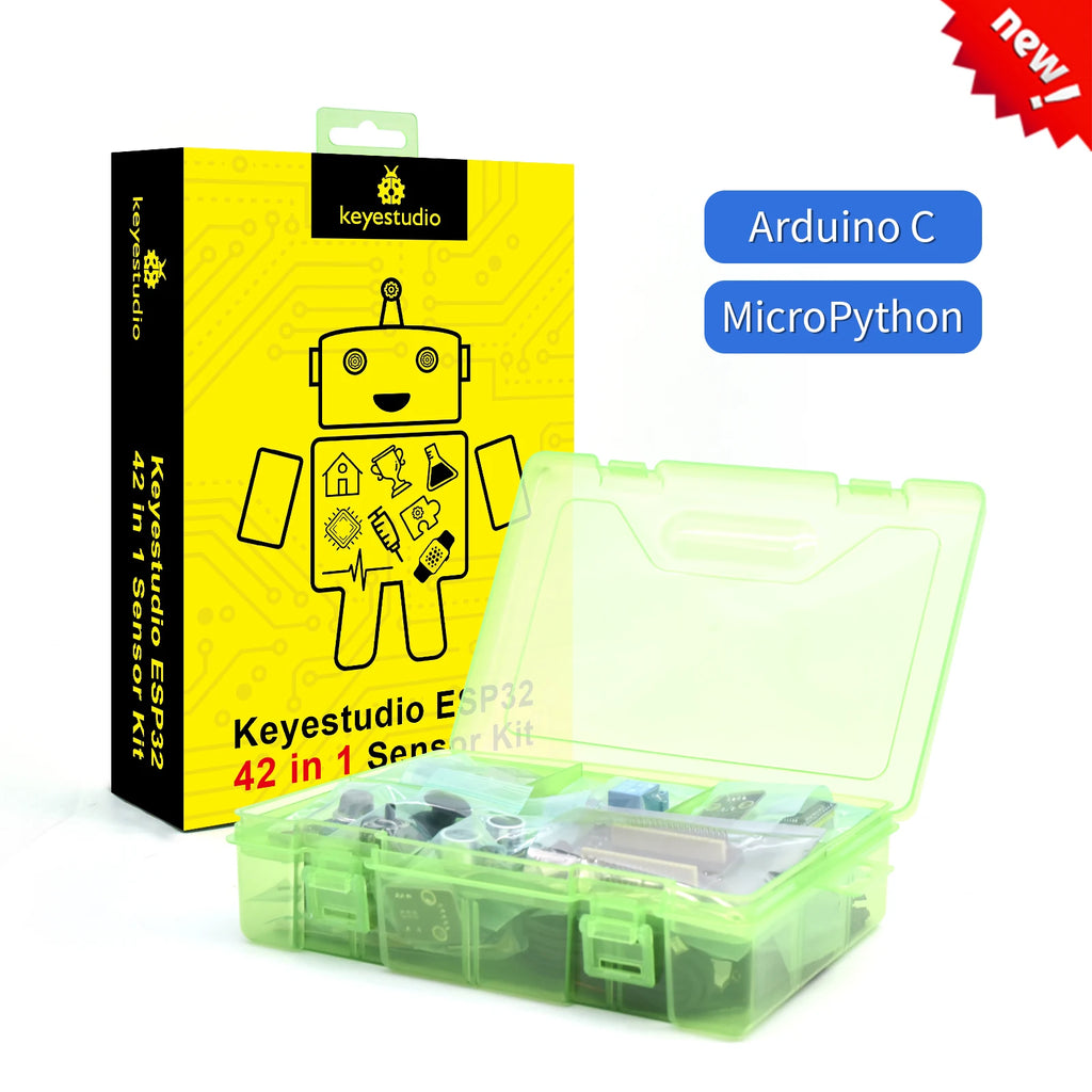 Kidsbits 42 in1 ESP32 Sensor Module Kit for Adults Support Arduino C and MicroPython (65 Projects) Diy Electronic Education Kit