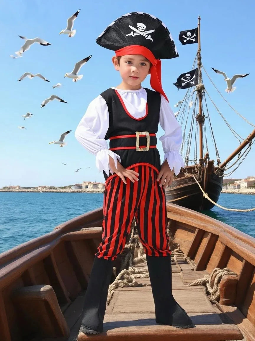 Kids Pirate Costume for School Stage Performance Wear Activity Cosplay Costume and Join in Various Holiday Parties