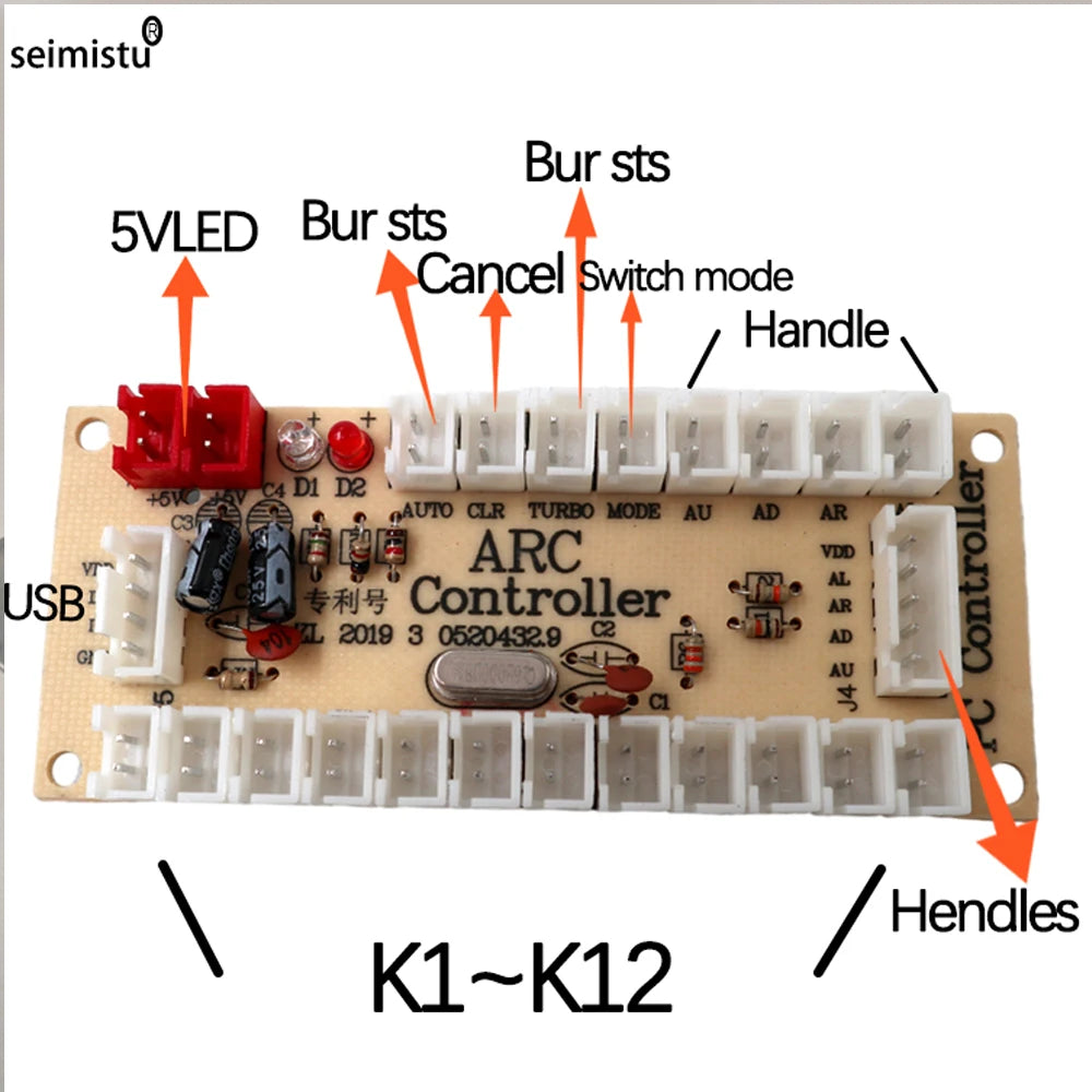 ARCADE Joystick Copy SANWA Game Machine Arcade Console DIY Kit Push Buttons For PC Raspberry Pi Zero Delay USB Board Controller