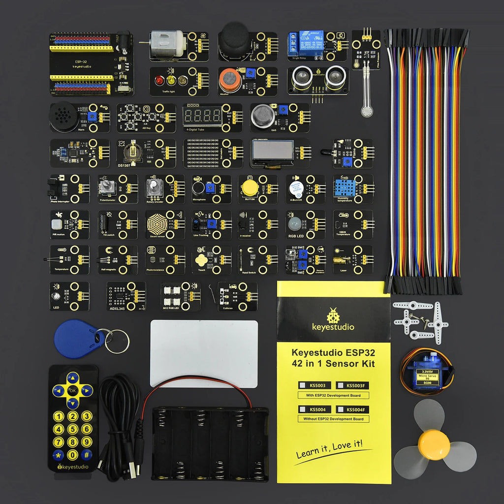 Kidsbits 42 in1 ESP32 Sensor Module Kit for Adults Support Arduino C and MicroPython (65 Projects) Diy Electronic Education Kit