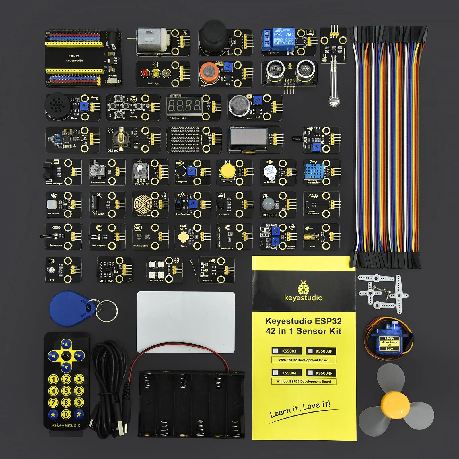 Kidsbits 42 in1 ESP32 Sensor Module Kit for Adults Support Arduino C and MicroPython (65 Projects) Diy Electronic Education Kit