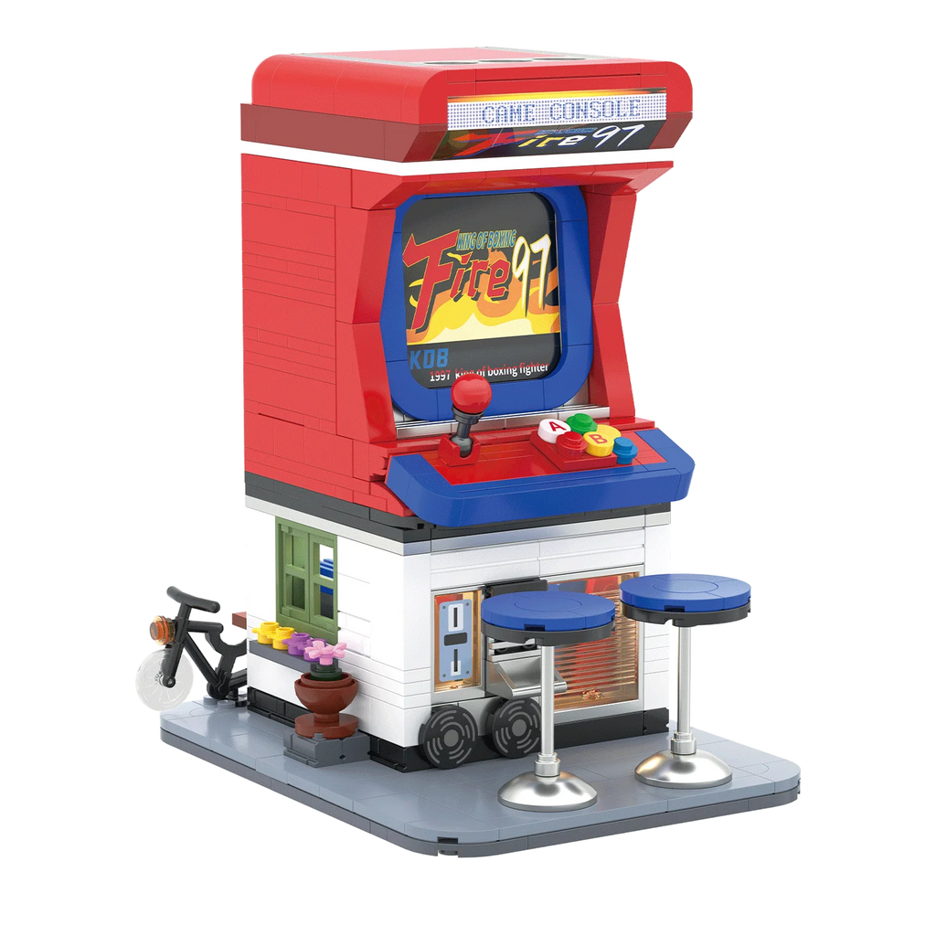 DIY Mini Retro Arcade Machine Blocks, Stress-Relief Nostalgia, Restore Arcade Game Hall Street Scene, Creative Model Gift