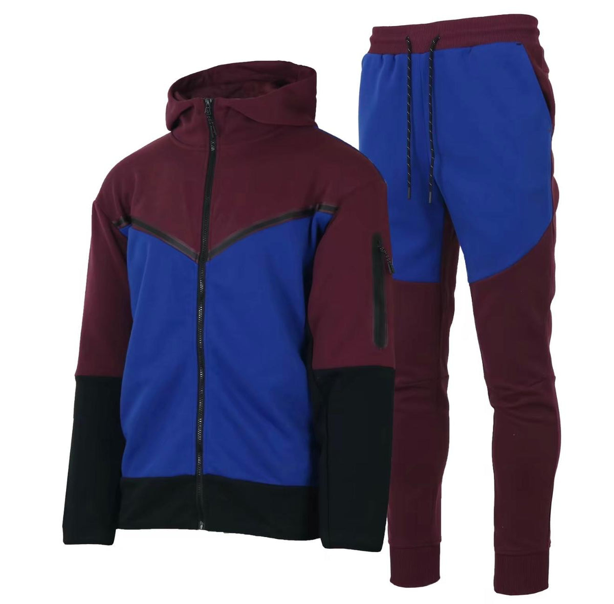 Men's Two-Tone Fleece Tracksuit – Hoodie & Joggers