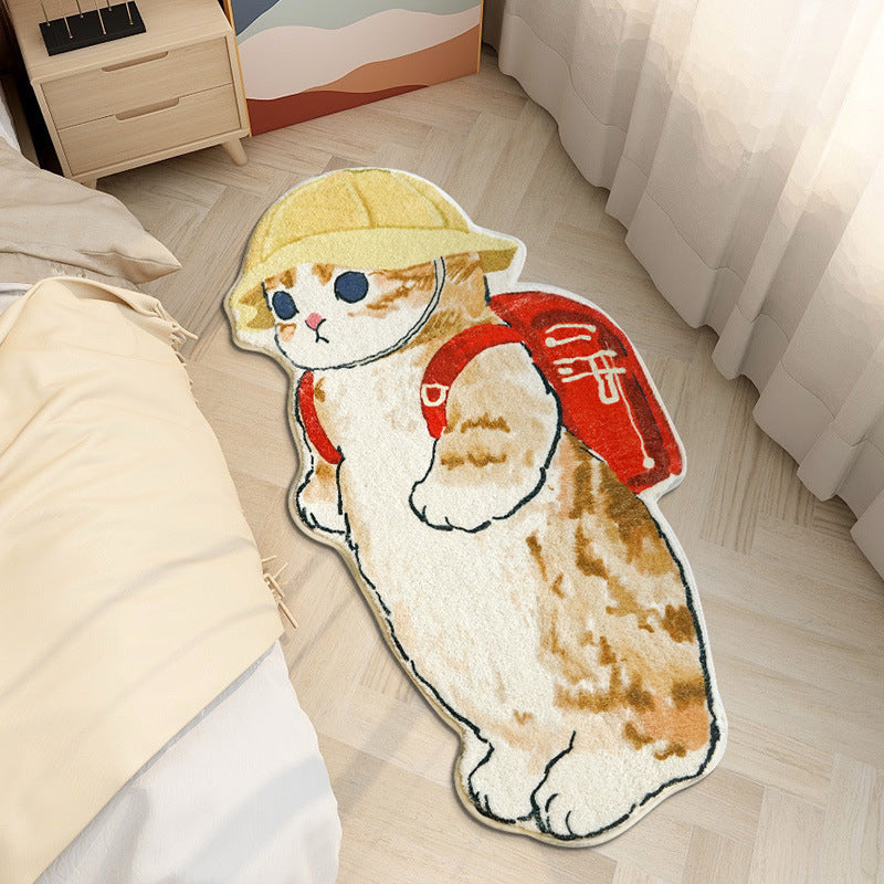 Cartoon Cat Faux Wool Rug