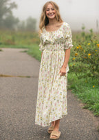 Celine Puff Sleeve Floral Maxi Dress
