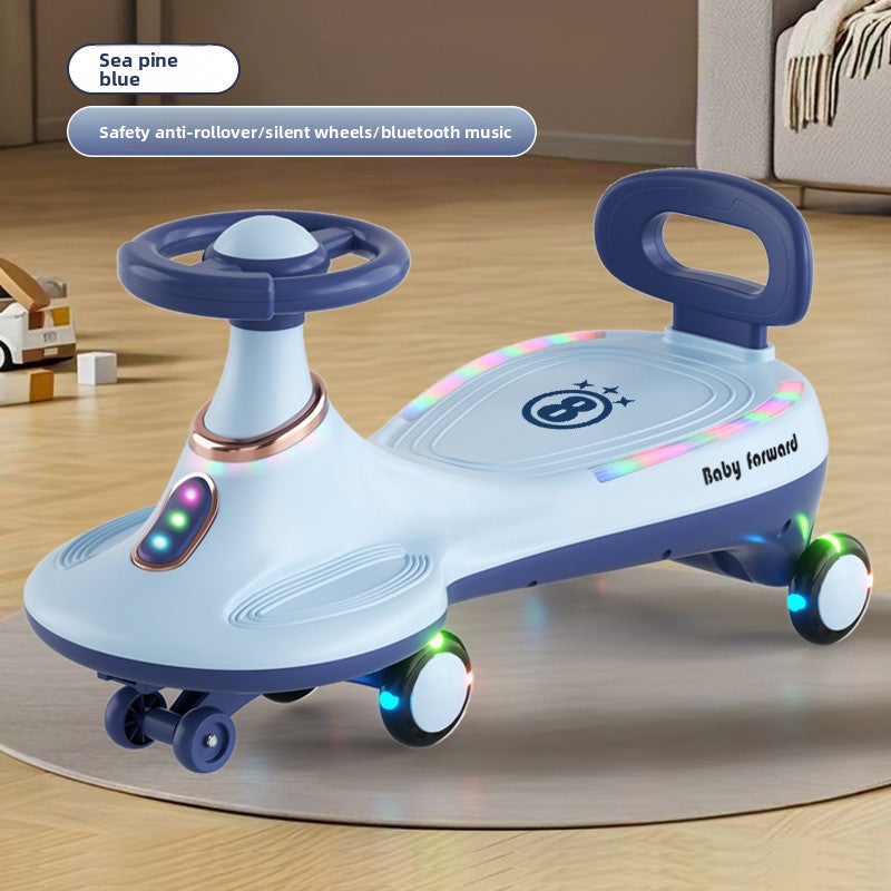 Kids Twist Slide Swing Ride-On Car